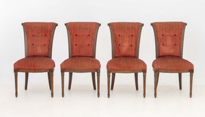 Louis XVI Style Upholstered Dining Chairs, 4