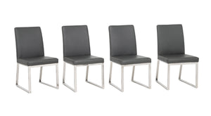 Milo Baughman Style Chrome Dining Chairs, 4