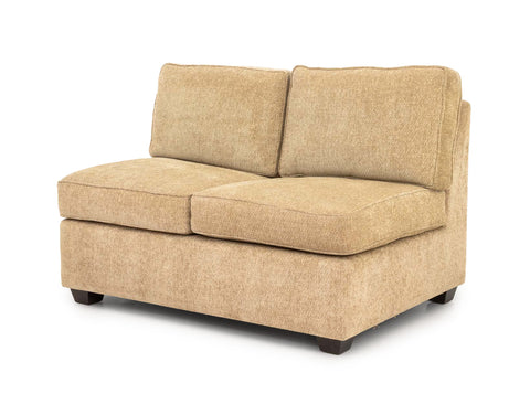 Modern Beige Chenille Upholstered Banquette