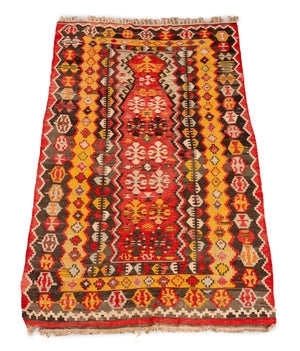 Turkish Kilim Flatweave Rug, 6' x 3' 5"