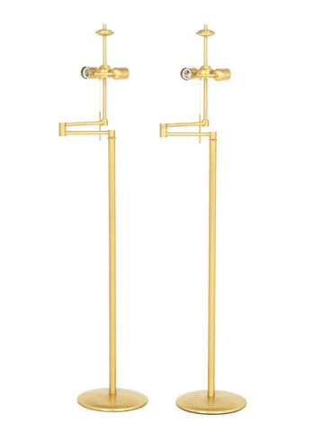 Holtkoetter Leuchten Brass Swing-Arm Floor Lamps, Pair