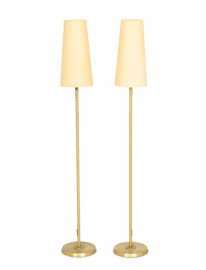 Holtkoetter Leuchten Brushed Brass Floor Lamps, Pair