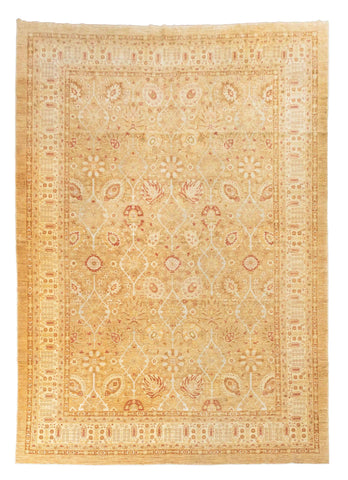 Afghan Tabriz Wool and Silk Carpet 17' 6