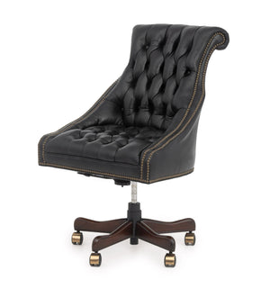 Chesterfield Black Leather Executive Chair