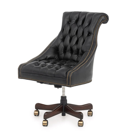 Chesterfield Black Leather Executive Chair