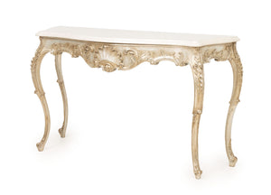 Italian Rococo Style Silvered Wood Console Table