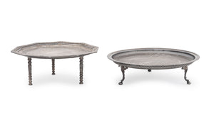 Moroccan Silver Plate Tea Tables, 2
