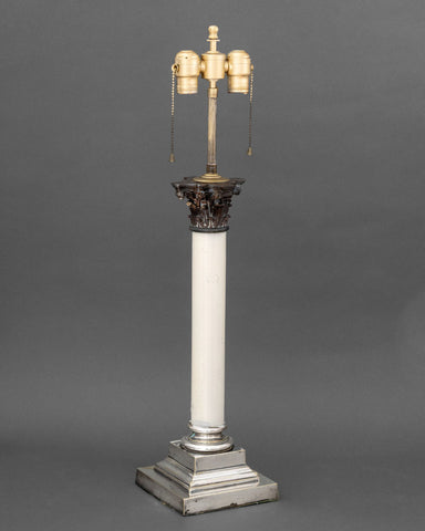 Neoclassical Corinthian Column Form Table Lamp