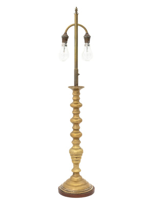 Dutch Brass Candlestick Mounted as a Table Lamp
