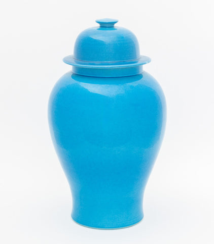 Turquoise Blue Glazed Porcelain Ginger Jar