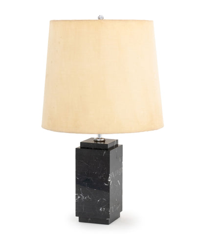 Modern Black Marble and Chrome Table Lamp