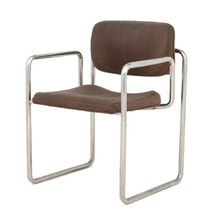 Bauhaus  Upholstered Chrome Armchair