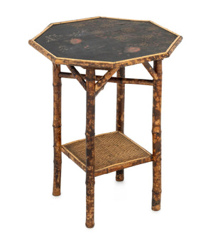 Chinoiserie Lacquered Bamboo Lamp Table