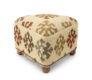 George Smith Style Kilim Upholstered Footstool