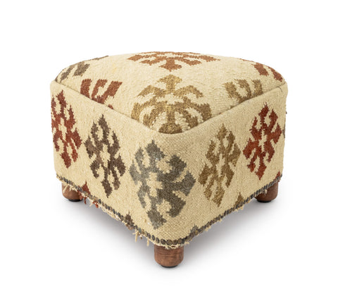 George Smith Style Kilim Upholstered Footstool