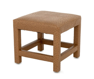Karl Springer Attr. Ostrich Leather Covered Stool