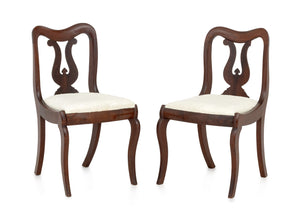 American Classical Mahogany Side Chairs, Pair
