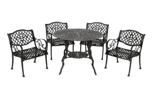 American Cast Metal Patio Furniture Set, 5 Pieces