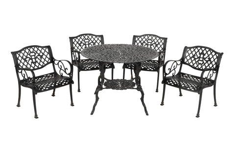 American Cast Metal Patio Furniture Set, 5 Pieces