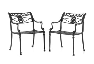 Florentine Craftsmen Cast Aluminum Armchairs, Pair