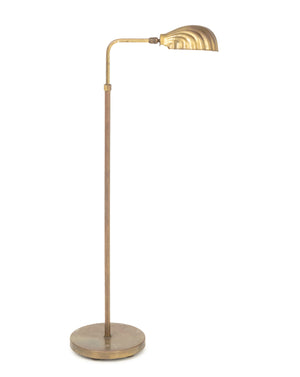 Mid-Century Modern Brass Shell Motif Floor Lamp
