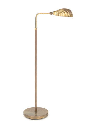 Mid-Century Modern Brass Shell Motif Floor Lamp