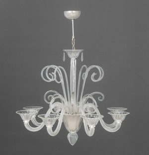 Modern Murano Glass Eight-Branch Chandelier