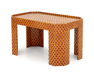 Modern Red and Yellow Patterned Side Table