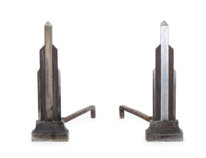Art Deco Skyscraper Andirons, Pair