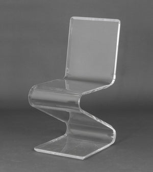 Mid-Century Modern Style Clear Acrylic "Z" Chair