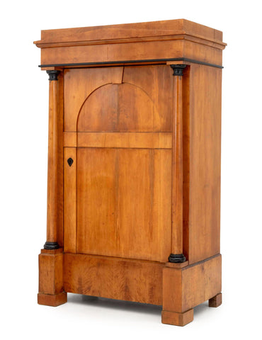 Biedermeier Partial Ebonized Fruitwood Armoire, 19th Century