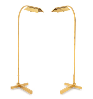 Casella Lighting Adjustable Floor Lamps, Pair