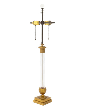 Neoclassical Style Gilt Metal Mounted Glass Lamp