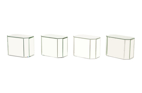 Modern Mirrored Pedestal Tables, 4