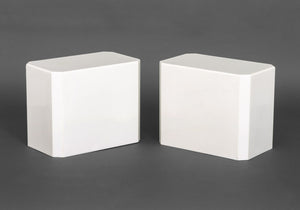 Modern White Quartzite Side Tables, Pair