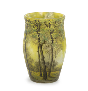 Daum Nancy Landscape Scene Cameo Glass Vase
