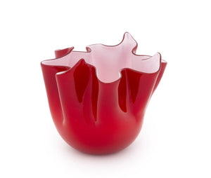 Illums Bolighus Red Glass Handkerchief Vase