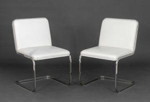 Brueton Chrome Cantilevered Chairs, Pair