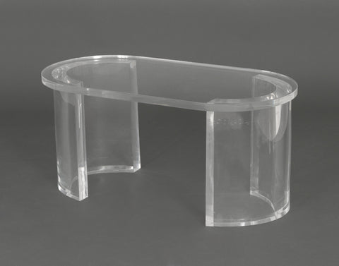 Modern Clear Acrylic Geometric Design Coffee Table