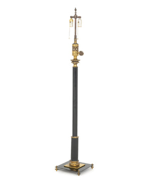 Neoclassical Style Ebonized and Gilt Floor Lamp