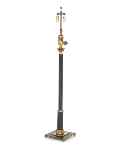 Neoclassical Style Ebonized and Gilt Floor Lamp