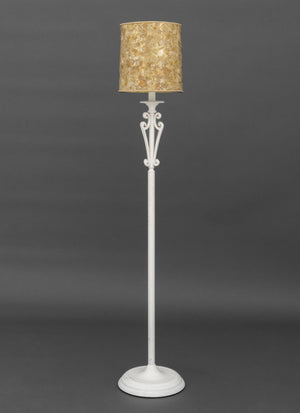 Modern White Painted Wrought Iron Floor Lamp