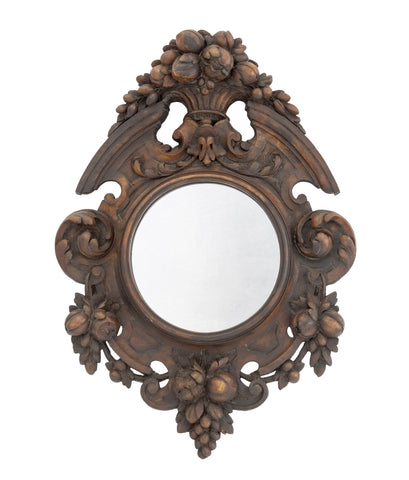 Black Forest Carved Walnut Wall Mirror, 19th Century