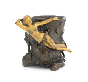 Jean Garnier Patinated Bronze Sculptural Vase