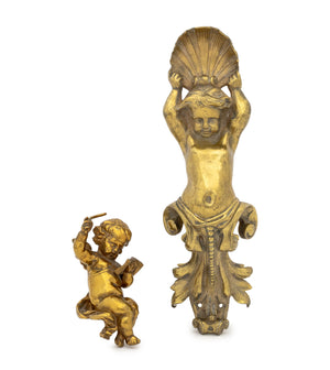 Rococo Style Gilt Bronze Architectural Mounts, 2