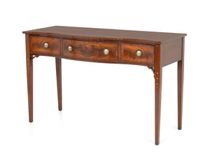 Sheraton Style Flame Mahogany Serpentine Table