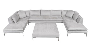 B&B Italia Gray Suede Upholstered Sectional Sofa
