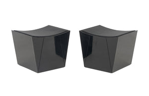 Modern Black Lacquered Ottomans, Pair