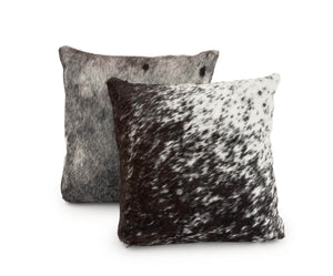 Modern Cowhide Throw Pillows, Pair