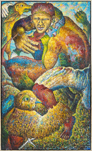 Helen Sebidi "Keeping Up the Struggle" Mixed Media
